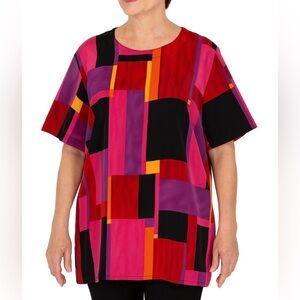 Vintage Abstract Print Blouse X-Large